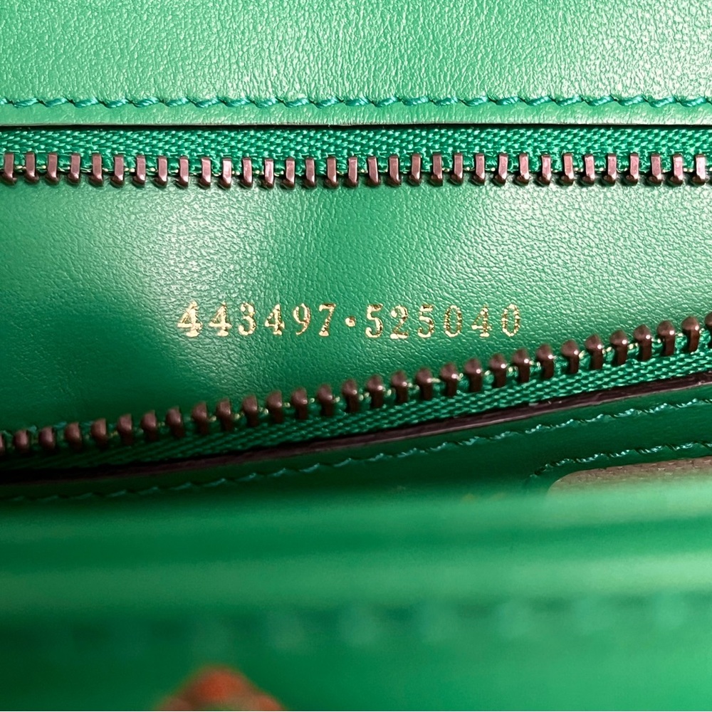 GUCCI x Adidas Green Marmont Purse Bag 443497 Leather Logo Gold Chain GG RARE - Picture 12 of 16